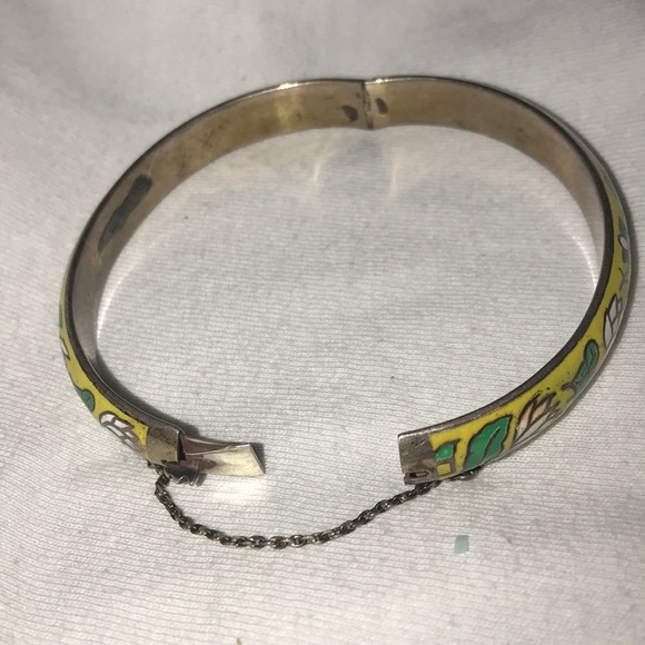 Sterling 925 Thailand Bracelet w/Enamel Inlay - Picture 2 of 8